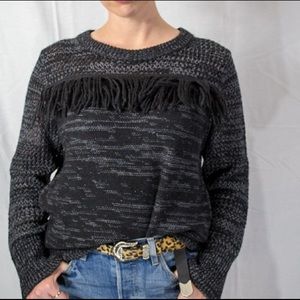 Banana Republic Black Fringe Front Sweater💕